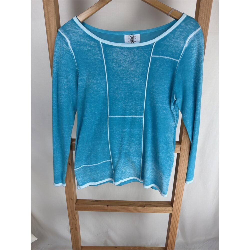 NWT Pure Knits by Neon Buddha Turquoise Sweater Knit LS Top #0978 Size XS